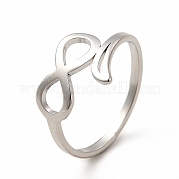 304 Stainless Steel Hollow Out Infinity Finger Ring for Women RJEW-B027-14P