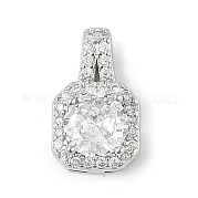 Латунные микропаве прозрачные подвески с фианитом KK-R219-35P