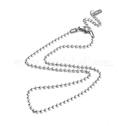 304 Stainless Steel Ball Chain Necklace NJEW-D045-03P