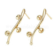 Brass Stud Earring Findings KK-T062-66G-A-NF
