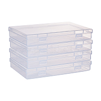 Polypropylene(PP) Bead Storage Container, 18 Compartment Organizer Boxes,  Rectangle, Clear, 19.1x10x2.2cm, Compartment: 3x3cm