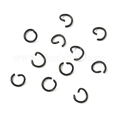 Anneaux ouverts en acier inoxydable 304, ronde, noir, 6x0.8mm, 20 jauge, diamètre intérieur: 4.5 mm