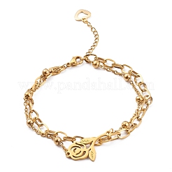 201 bracelets à breloques en acier inoxydable&nbsp;BJEW-H534-01