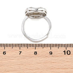 Composants de bague ajustable en laiton sertis de micro-pavés de zircone cubique&nbsp;KK-CBAC351-03P