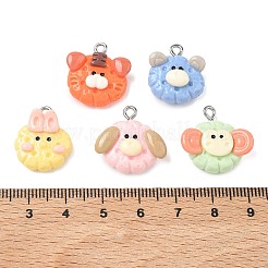 Ciondoli kawaii a forma di animale in resina opaca&nbsp;RESI-B044-01P