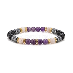 Set di bracciali elasticizzati con pietre preziose rotonde&nbsp;BJEW-JB09130
