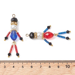2 großer Anhänger aus Glasperlen und perlmuttfarbenen Glasperlen&nbsp;PALLOY-MZ01289