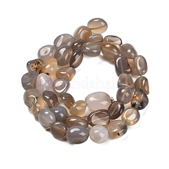 Серые натуральные бусины из агата &nbsp;G-P568-C17-01