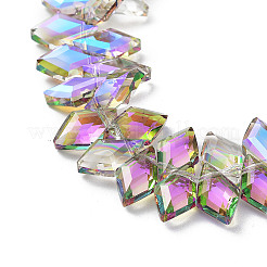 Гальванические нити стеклянных бусин в виде ромбов&nbsp;EGLA-A036-12A-FR02