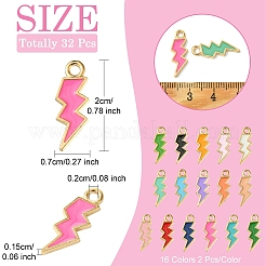 32шт 16 цвета сплава эмалевые подвески&nbsp;ENAM-YW0004-05