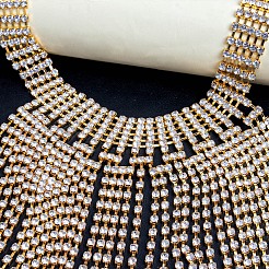Collier à pampilles en alliage de cristal strass bijoux chaînes de corps sexy&nbsp;WGE5461-01