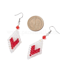 Серьги-подвески в форме ромба из нержавеющей стали 304&nbsp;EJEW-MZ00618