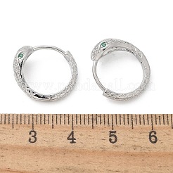 Orecchini a cerchio in ottone chiaro con zirconi cubici&nbsp;EJEW-Q014-20P