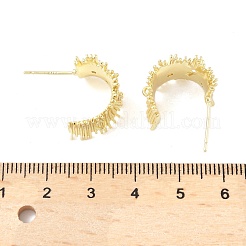 Латунные микро-паве прозрачные серьги-гвоздики из циркония&nbsp;KK-Z106-02G-01