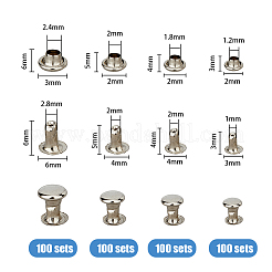 400 jeu de 4 styles de rivets en fer&nbsp;IFIN-FH0001-80
