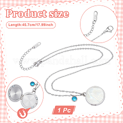 Нержавеющая сталь pave натуральный белый ракушка плоский круглый магнитный медальон кулон ожерелья для женщин&nbsp;NJEW-NB00013