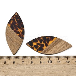 Colgantes de resina transparente y madera de nogal&nbsp;RESI-I354-03D