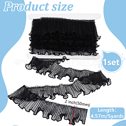 5 Yard plissierter Spitzenbesatz aus Polyester&nbsp;OCOR-FG0003-36D