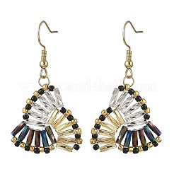 Pendientes colgantes de acero inoxidable 304 con cuentas de vidrio&nbsp;EJEW-MZ00821