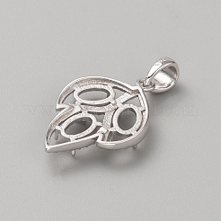 Pendentif cabochon en argent rhodié 925 serti&nbsp;STER-WH0017-17P