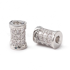 Perline di zirconia cubica micro pavé di ottone con placcatura a cremagliera ecologica&nbsp;KK-F835-24A-P