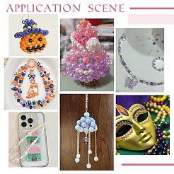 Прозрачные и окрашенные распылением бусины из стекла с эффектом кракле и имитации нефрита&nbsp;GLAA-PH0003-47A