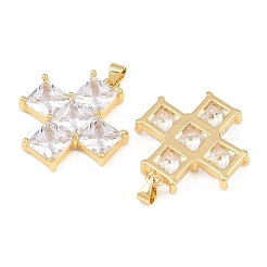 Pendentifs avec zircon cubiques à micro-pavés en laiton&nbsp;KK-Z146-03G-01