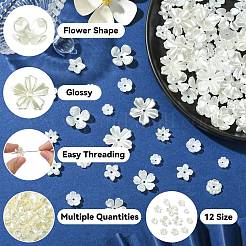 12 styles de capuchons de perles d'imitation en plastique abs et en résine&nbsp;DIY-CJ0002-40