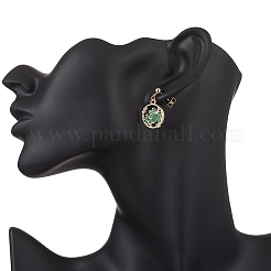 2 пара серег-гвоздиков с подвесками в виде кленовых листьев из нержавеющей стали 304 и эмалированного сплава&nbsp;EJEW-JE06638