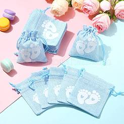 Sacs à cordon en polyester avec empreintes de bébé&nbsp;ABAG-FZC0001-01A