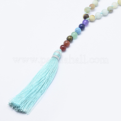 Collana con ciondolo nappa in nylon&nbsp;NJEW-E471-02A
