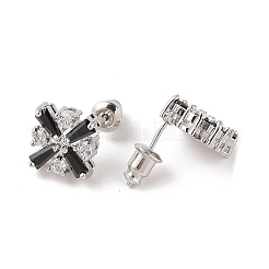 Aretes de latón chapado en rack con micro pavé de circonitas cúbicas&nbsp;EJEW-I304-05P-01