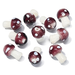 10шт грибные бусины лэмпворк ручной работы&nbsp;LAMP-YW0001-08B