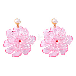 Pendientes colgantes de flores de acrílico transparente&nbsp;WG452BD-01