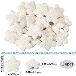 24 Stück Sternperlen aus synthetischem Lavagestein&nbsp;G-PA0002-25B