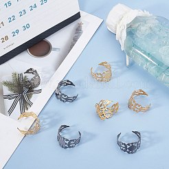 Латунные филигрань кольцо черенки&nbsp;KK-AR0001-61