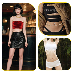 Океан железо стекло стразы форма ракушки кисточка талия живот тело цепи для женщин&nbsp;AJEW-WH20019-86