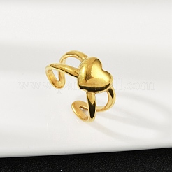 Anillos de puño abiertos ajustables de acero inoxidable 304 para mujer&nbsp;RJEW-U063-01A-G