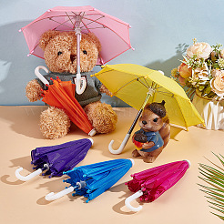 10 Stück Mini-Puppenschirm aus Polyester in 10 Farben&nbsp;AJEW-GO0001-93