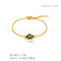 Браслеты из нержавеющей стали в форме сердца с клеверными звеньями&nbsp;OH1703-2