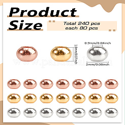 240шт 3 цвета латунные дистанционные бусины&nbsp;KK-LP0002-05