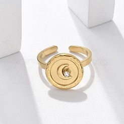 Кольца-манжеты из нержавеющей стали 304 с кубическим цирконием для женщин&nbsp;RJEW-D302-02G-08