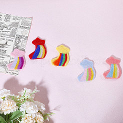 5 Stück 5 Farben handgemachte Filznadelfilz Regenbogenstern-Ornamente&nbsp;DIY-CA0006-54