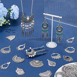 48 pièces 16 styles liens de composants de lustre en alliage de style tibétain&nbsp;FIND-PH0061-94