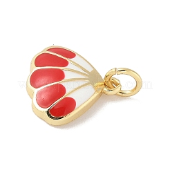 Подвески в форме ракушек из латуни с эмалью&nbsp;KK-B148-02G-02