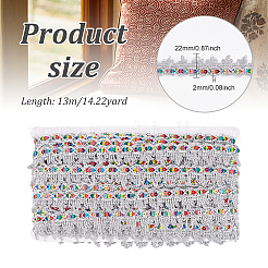 Блестящая кружевная лента из полиэстера&nbsp;OCOR-WH0080-34D