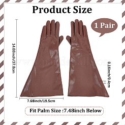1 paire de gants longs en cuir PU à doigts entiers&nbsp;AJEW-CL0005-12A