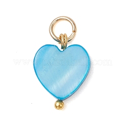 Подвески в форме сердца из натуральных окрашенных пресноводных ракушек&nbsp;PALLOY-JF05088-01