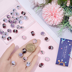 50pcs 5 couleurs perles acryliques opaques&nbsp;MACR-SC0002-51