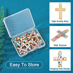 30 шт. подвески в стиле мозаики из сплава золотистого тона с двухцветным покрытием&nbsp;ENAM-TA0001-65